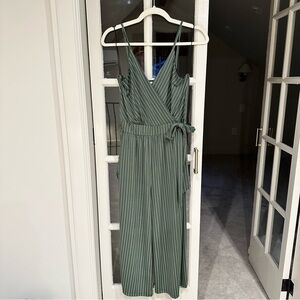 Green Striped Jumpsuit
